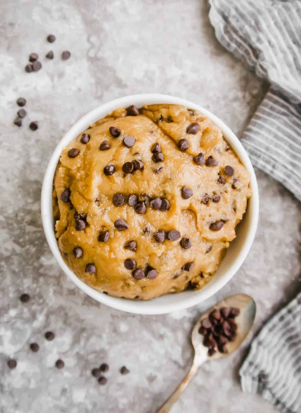 Vegan cookie dough that can be eaten raw.