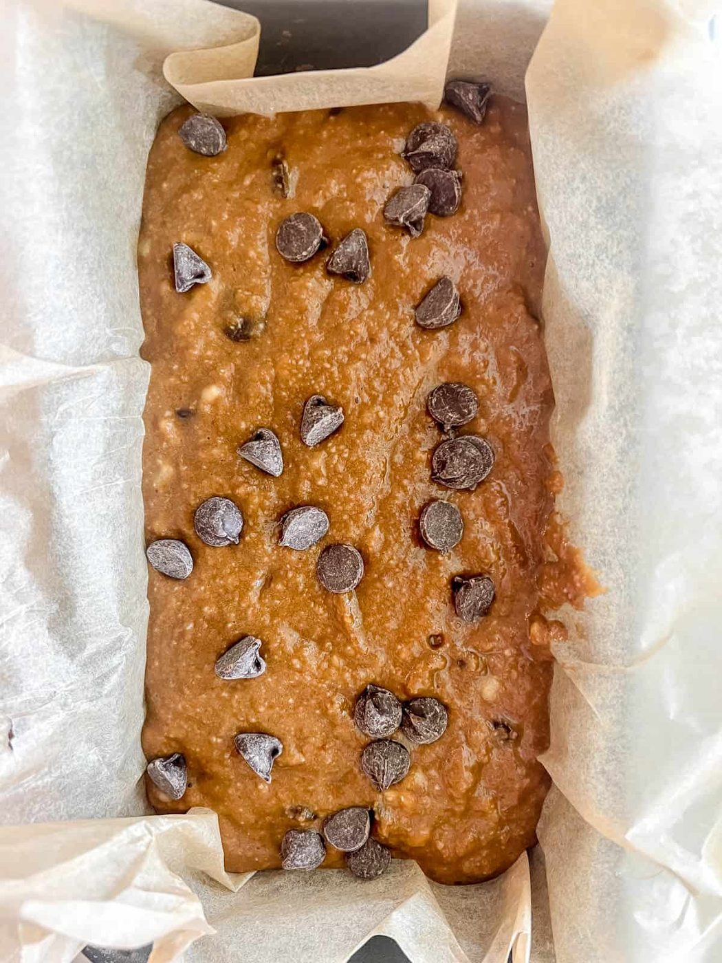 Espresso banana bread before baking.