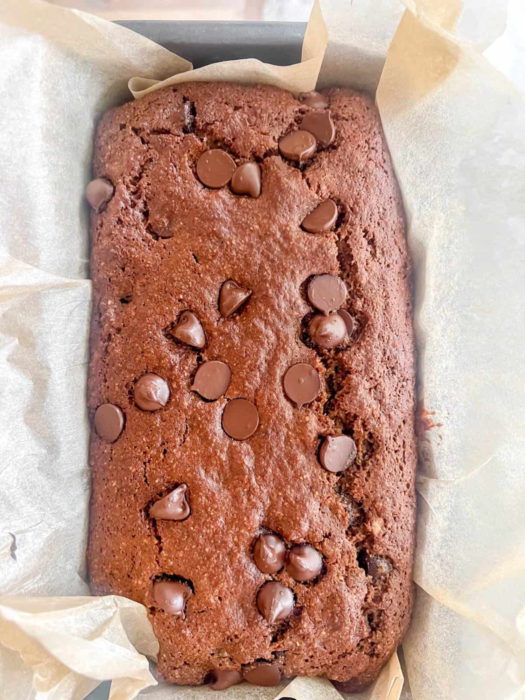 Espresso banana bread after baking.