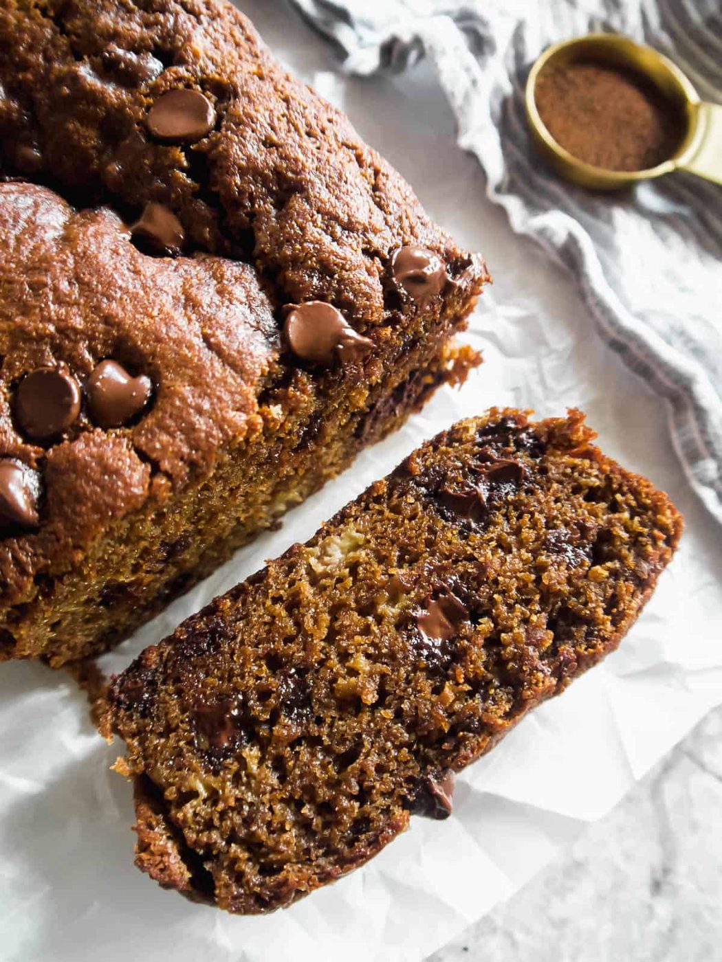 Espresso Banana Bread with Chocolate Chips, Gluten free, Dairy free, Paleo