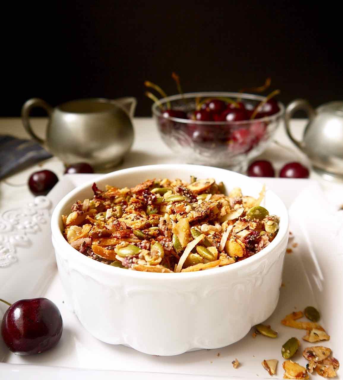 Fresh Cherry Grain-free Granola {Paleo, GF}