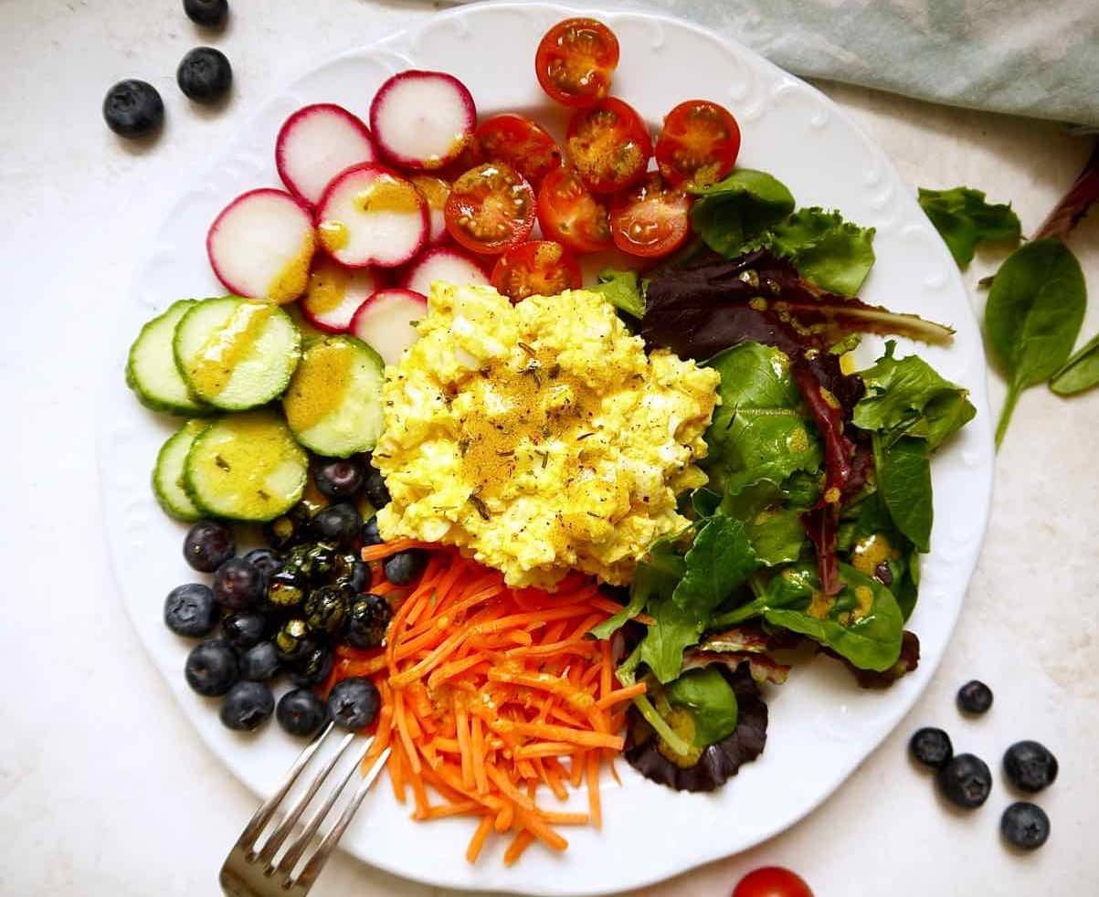 Fresh Garden Egg Salad with Turmeric Dijon Dressing {Paleo, Whole30}