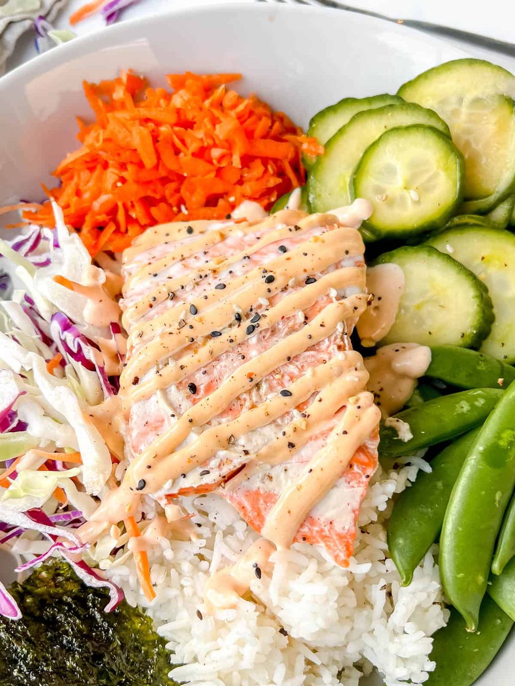 Spicy Mayo: Fresh Salmon Rice Bowl
