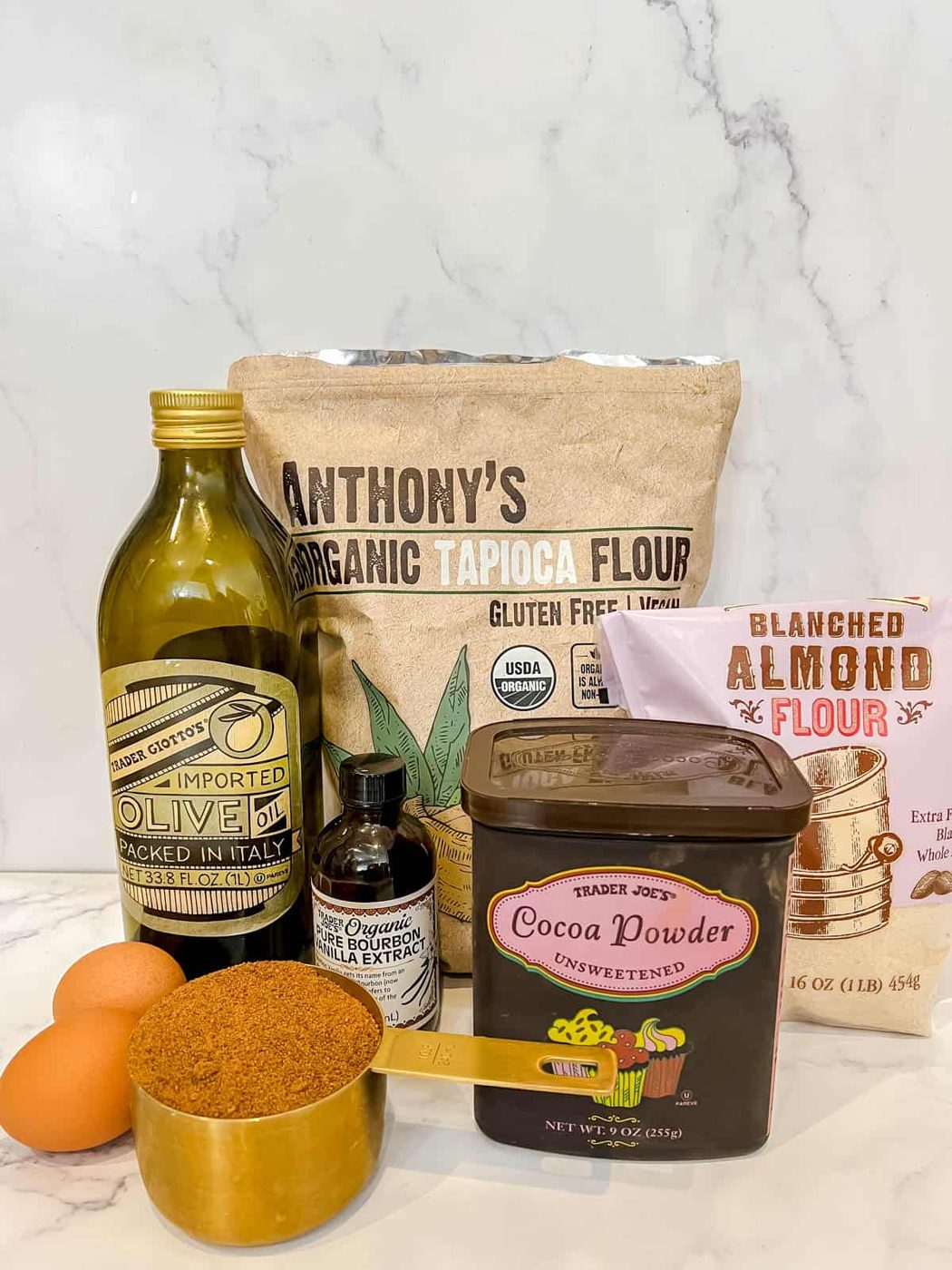 Ingredients needed to make gluten-free brookies.