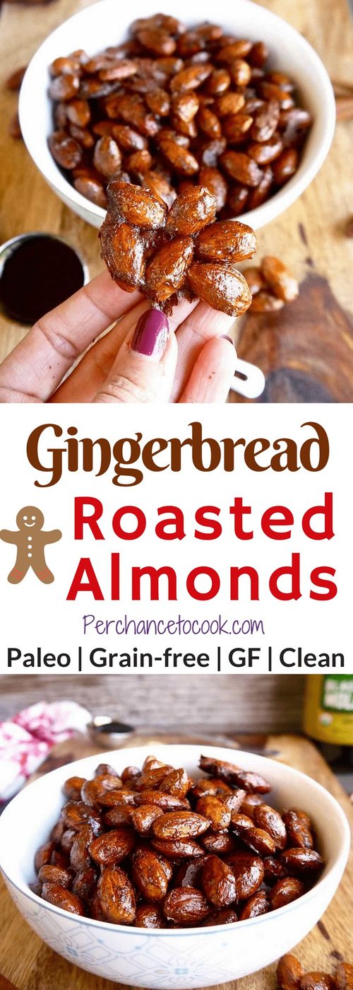Gingerbread Roasted Almonds (Paleo, GF)