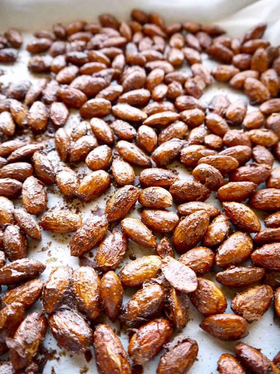 Gingerbread Roasted Almonds, Paleo, GF