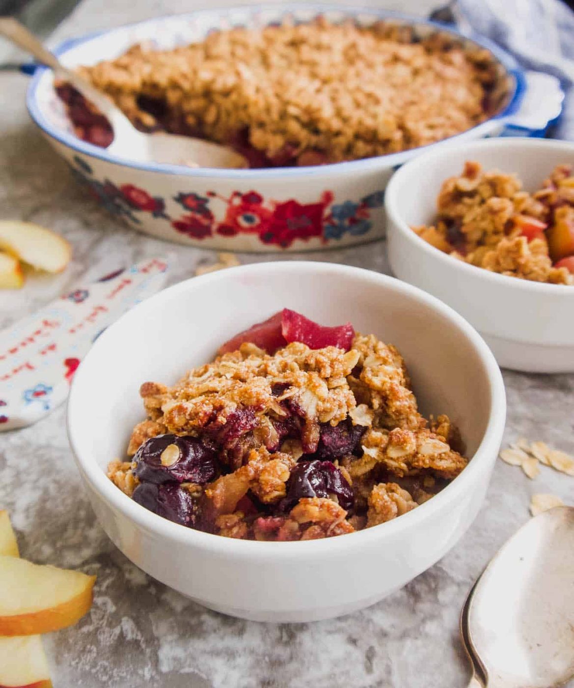 Gluten-Free Apple Cherry Crisp, Vegan