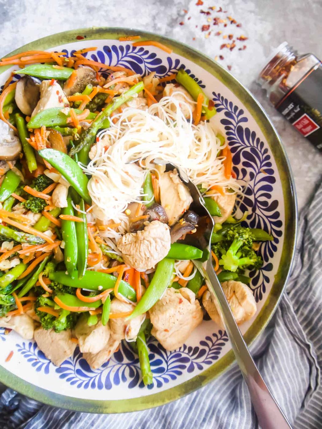 Gluten Free Chicken Stir Fry with Rice Noodles