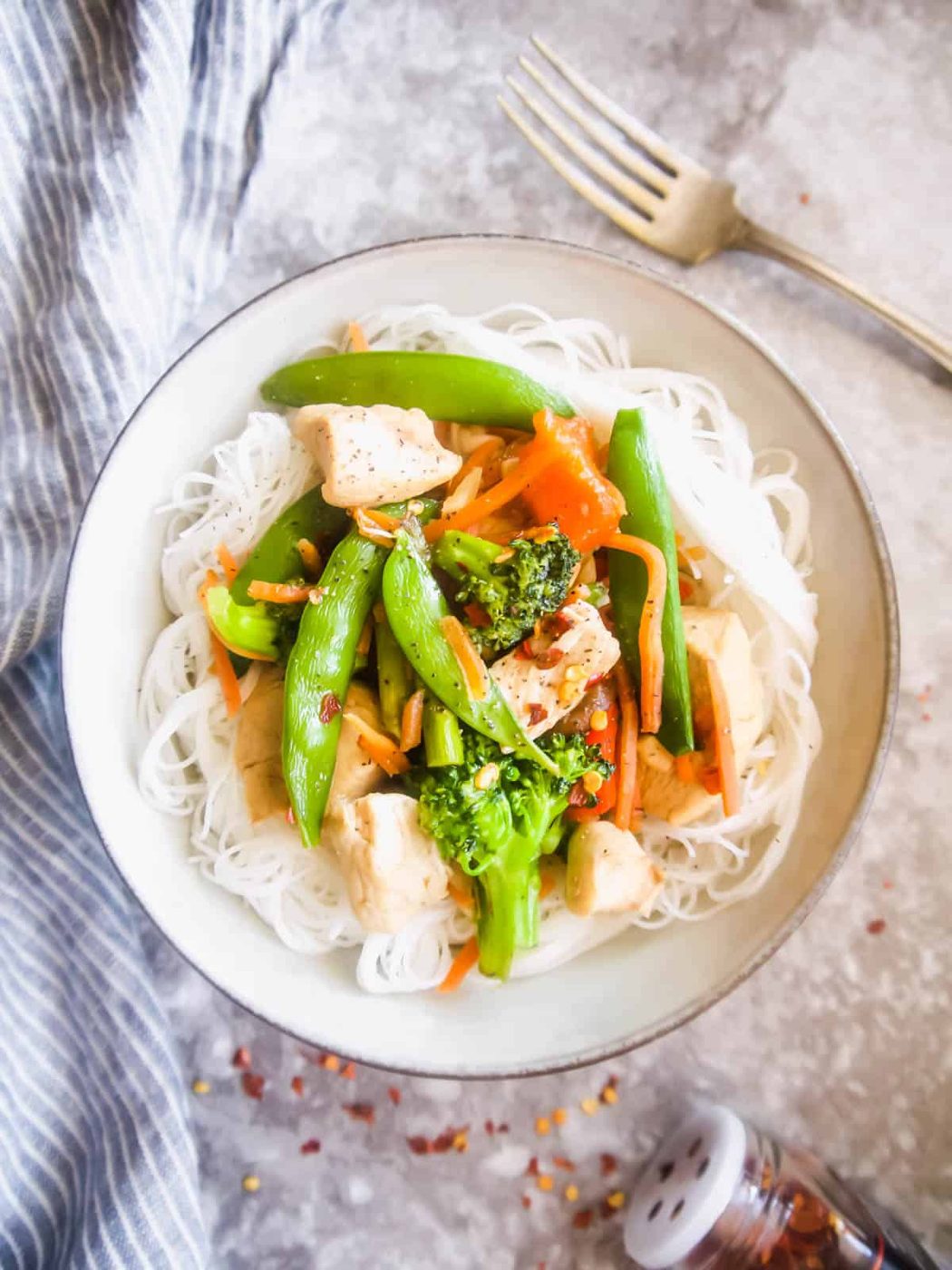 Gluten Free Chicken Stir Fry with Rice Noodles