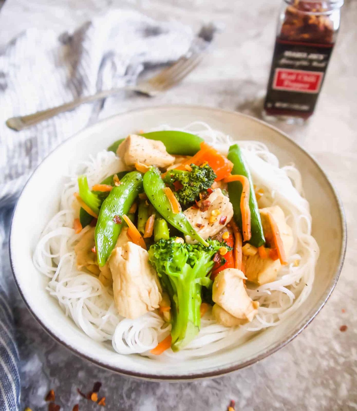Gluten Free Chicken Stir Fry with Rice Noodles