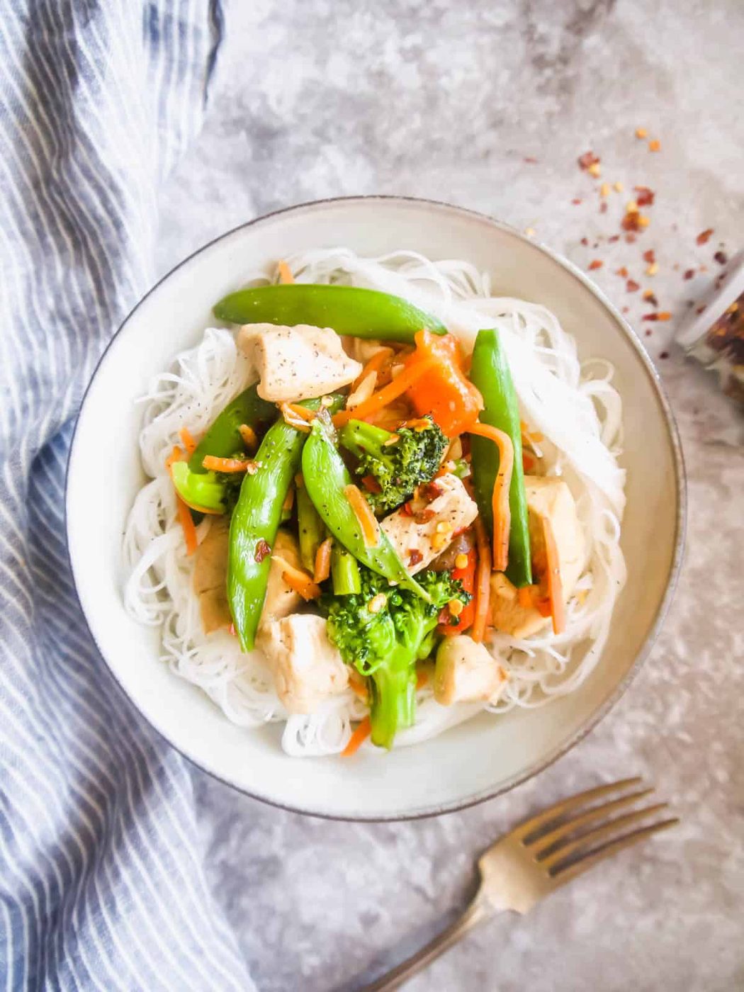 Gluten Free Chicken Stir Fry with Rice Noodles