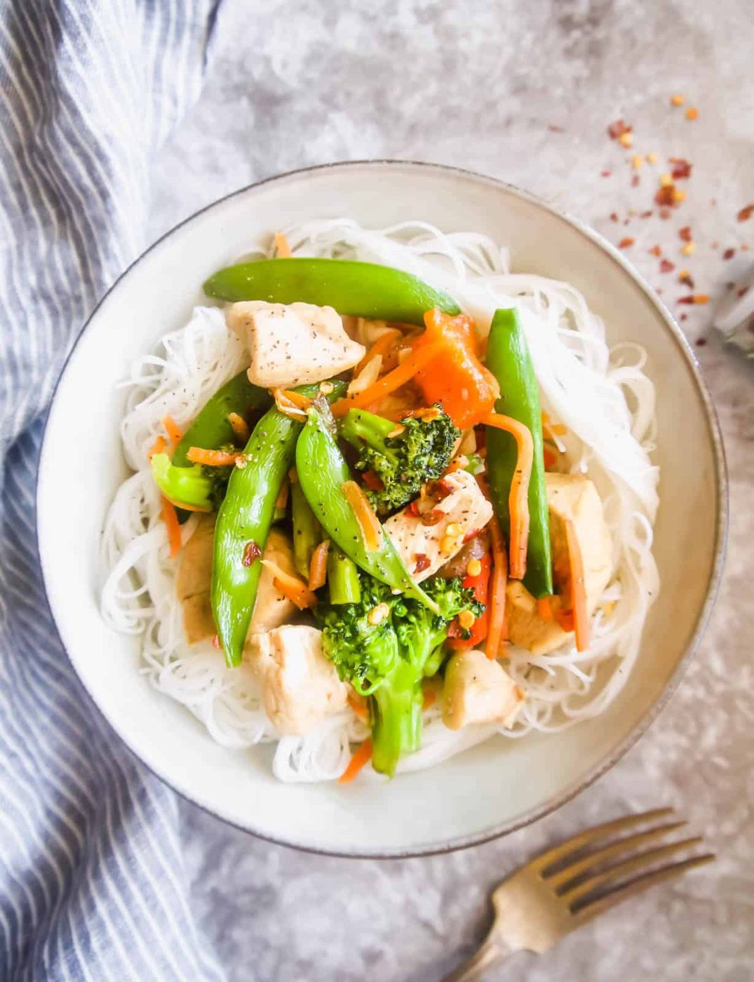 Rice Noodles: Gluten Free Chicken Stir Fry