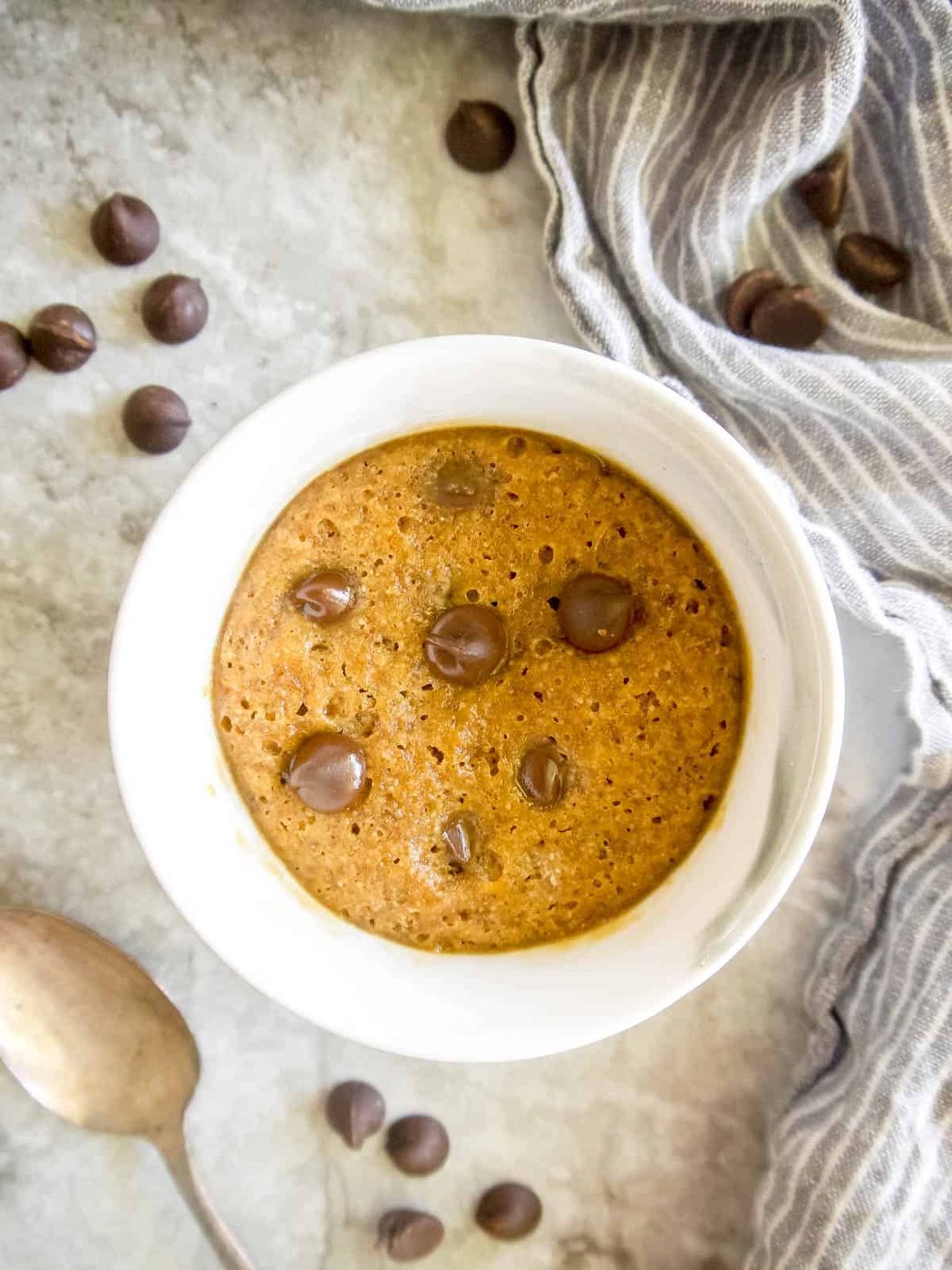 Mug cookie after the microwave.