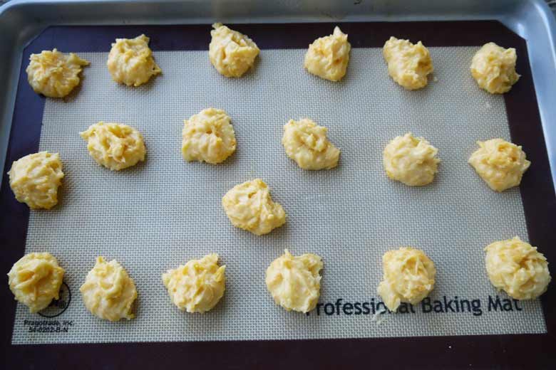 Gougeres before baking.