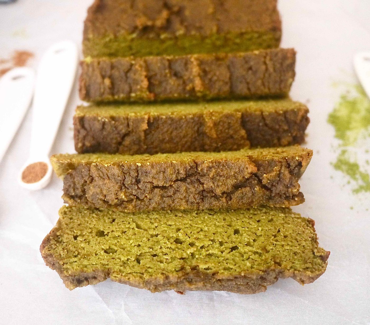 Grain-Free Morning Matcha Loaf, Paleo, GF