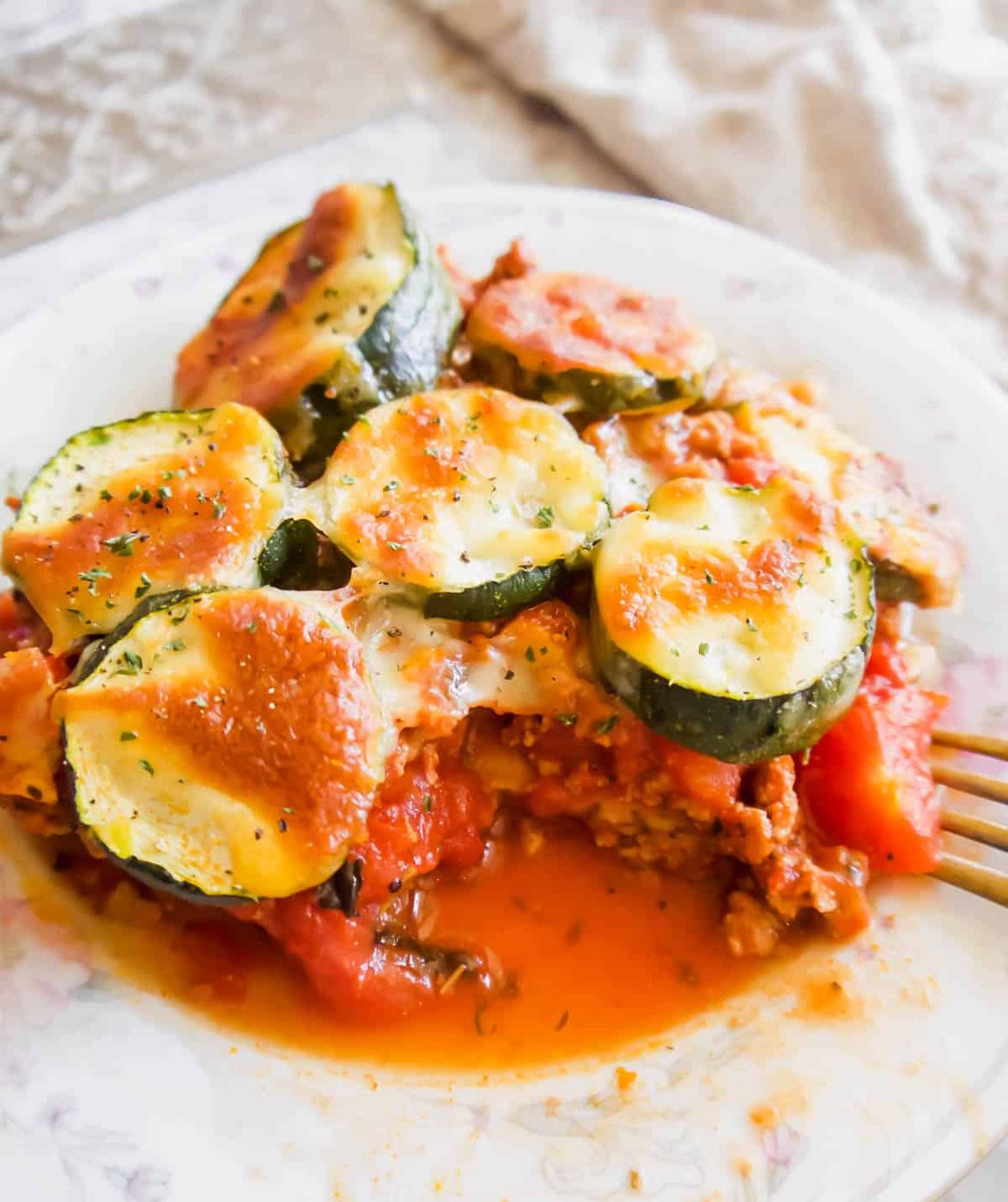 Zucchini, Eggplant & Ground Turkey Casserole