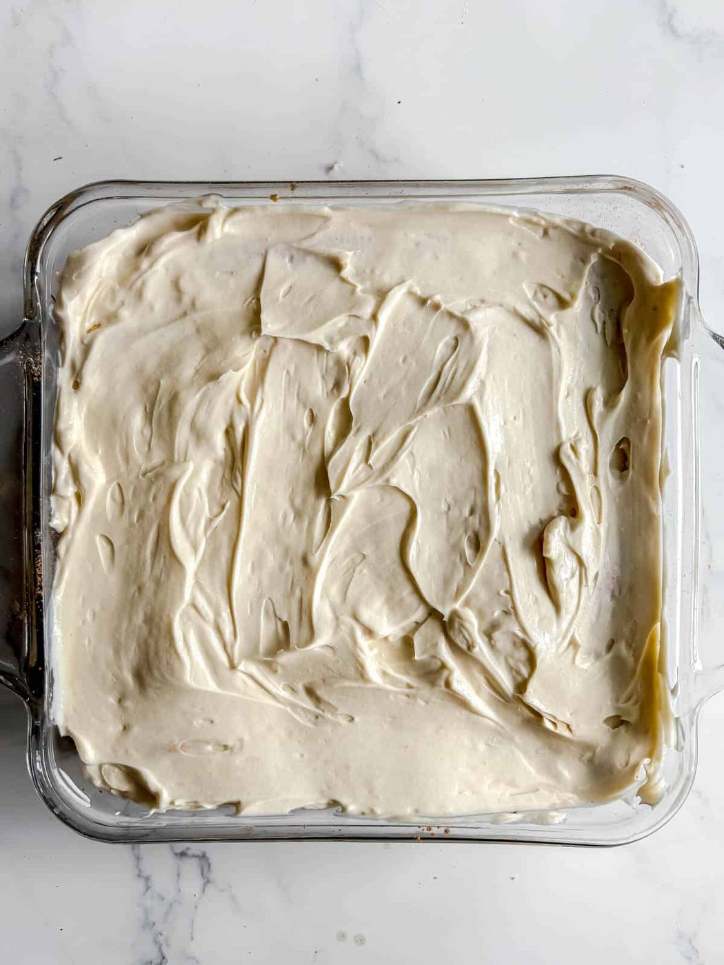 Second layer of mascarpone and coconut cream mixture.