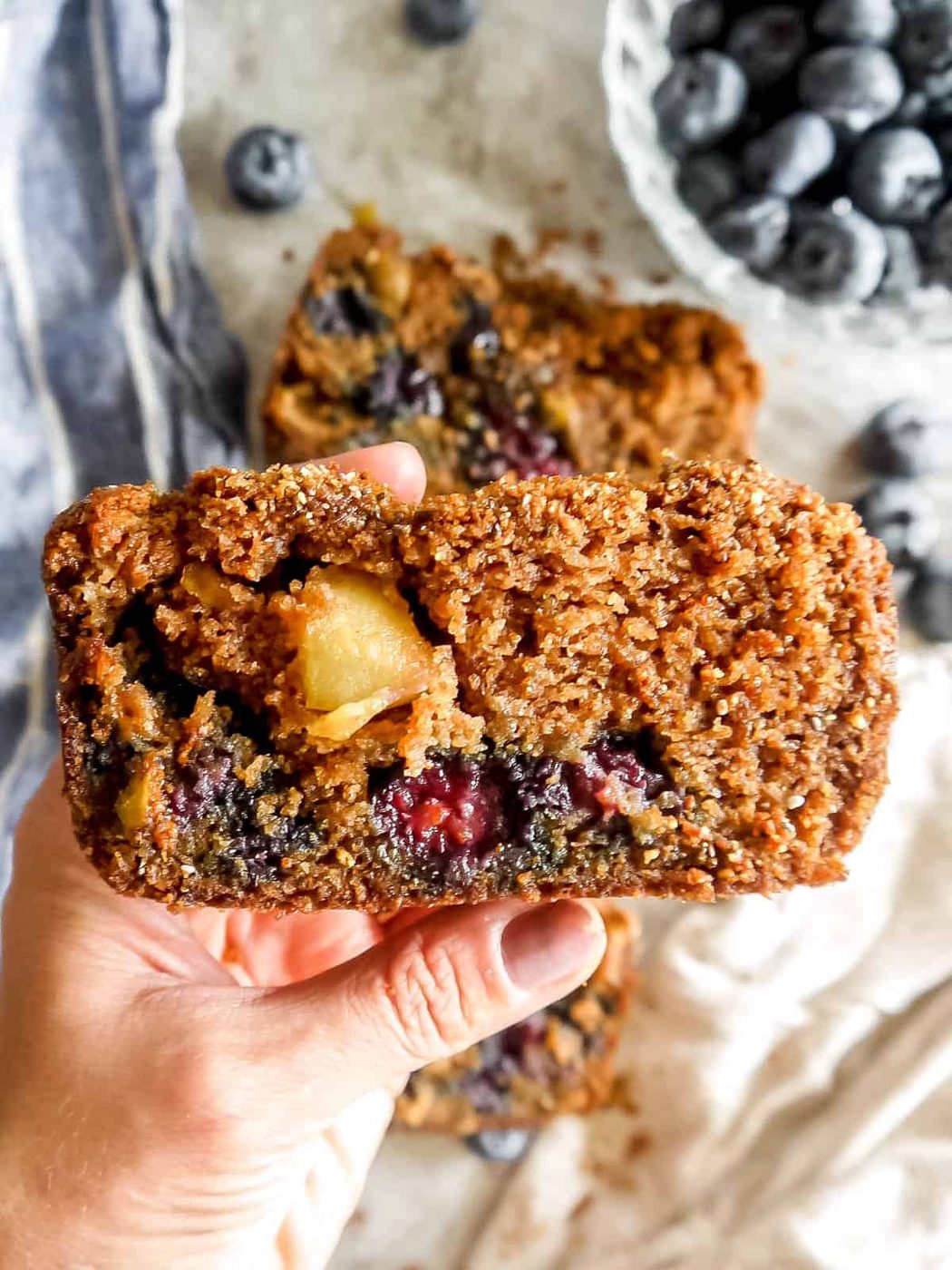 Lighter Apple Blueberry Bread, Paleo, Gluten-free