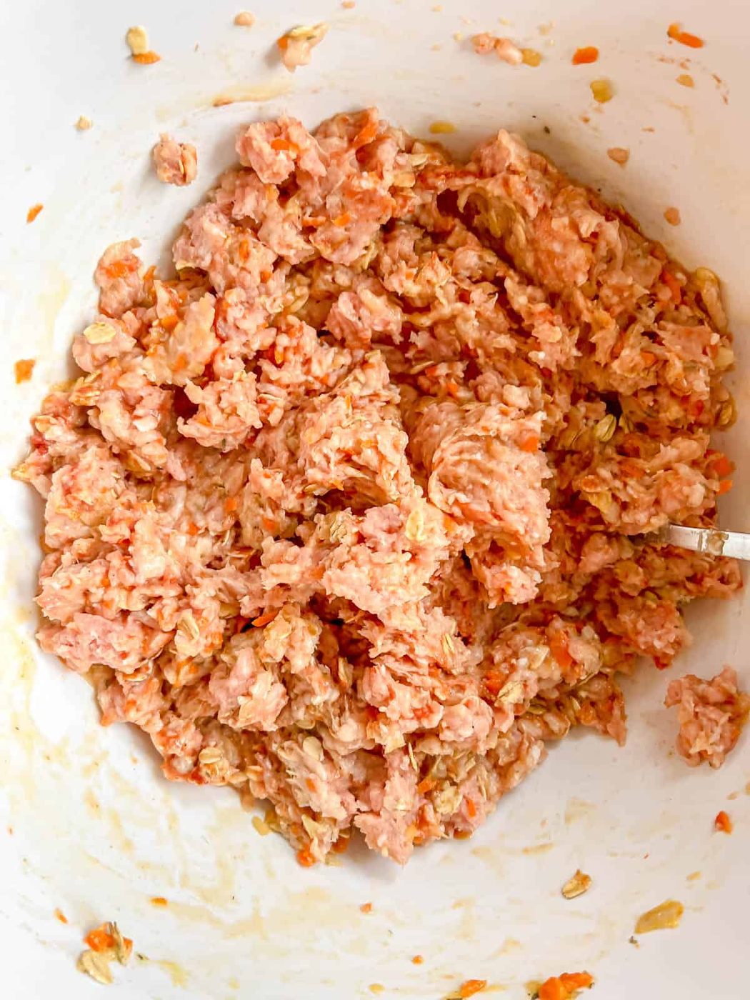 Meatloaf ingredients mixed together.