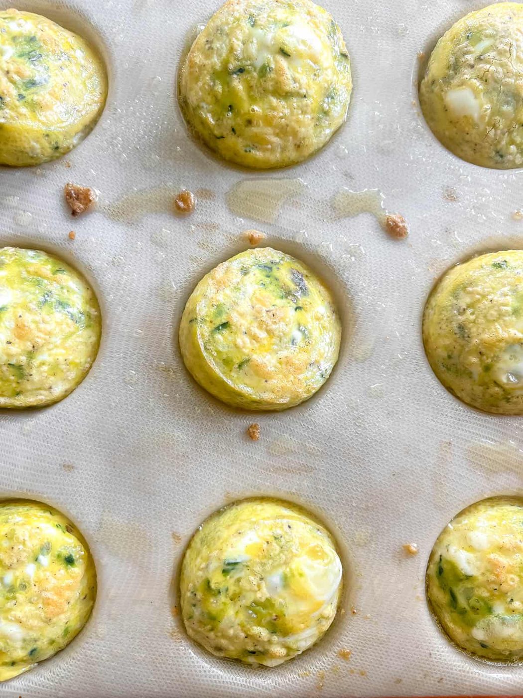 Freshly baked zucchini egg cups.