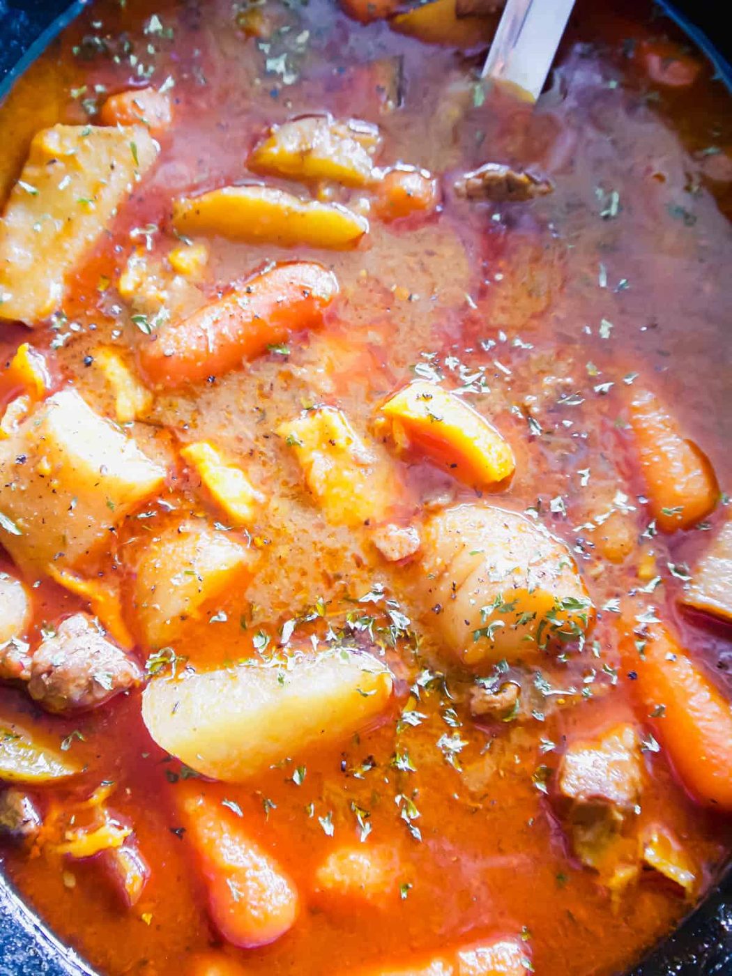 Paleo beef stew slow cooker finished.