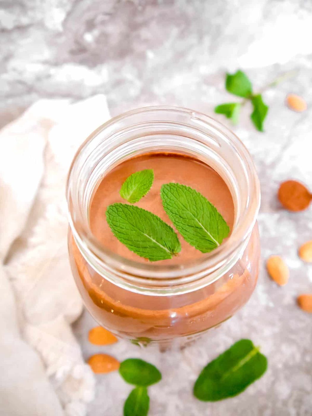 From-scratch Chocolate Mint Almond Milk (Paleo, GF)