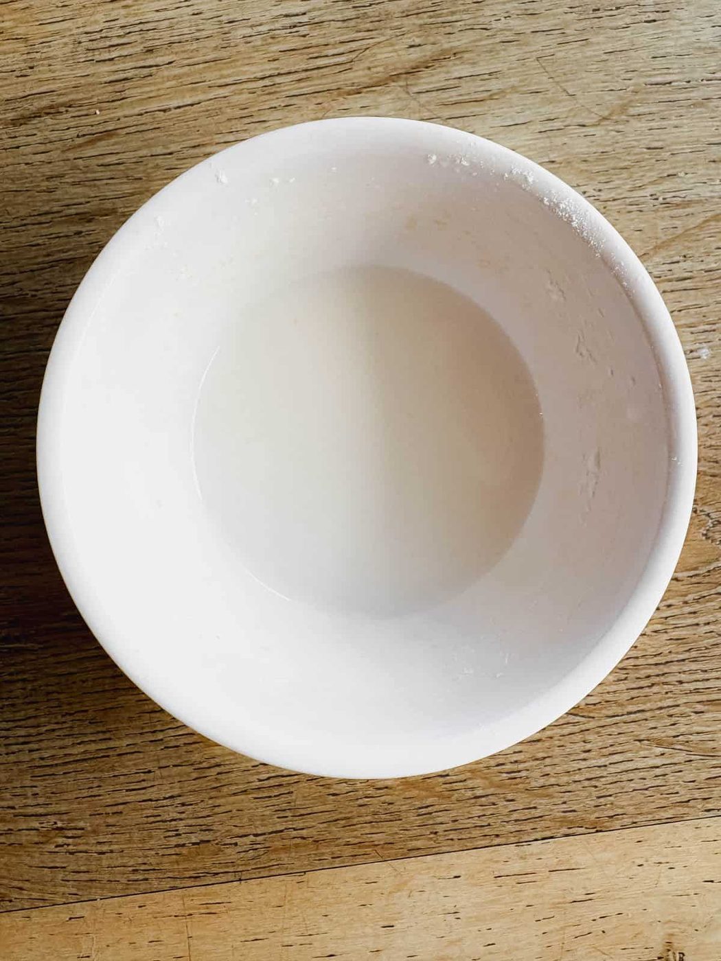 Tapioca flour mixed into water.