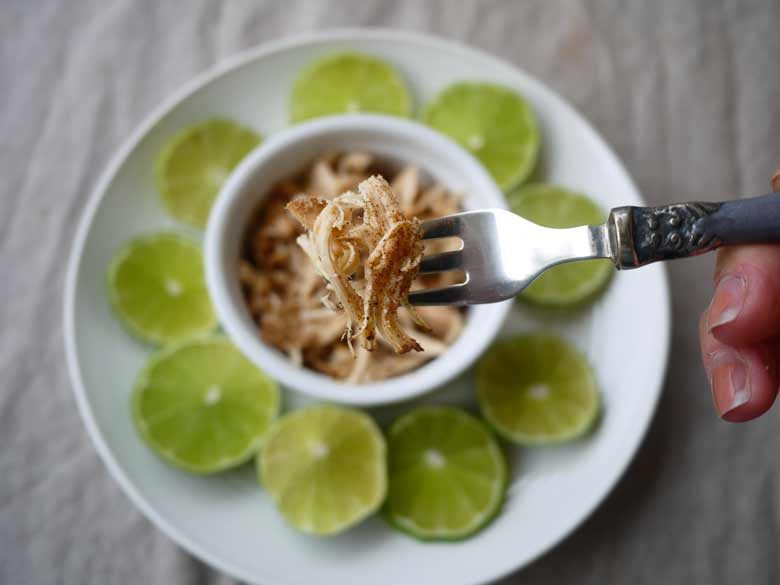 Key Lime Pie Pulled Chicken (paleo, GF, slow cooker)