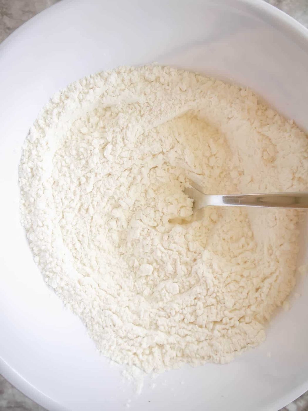 Dry ingredients in a bowl.