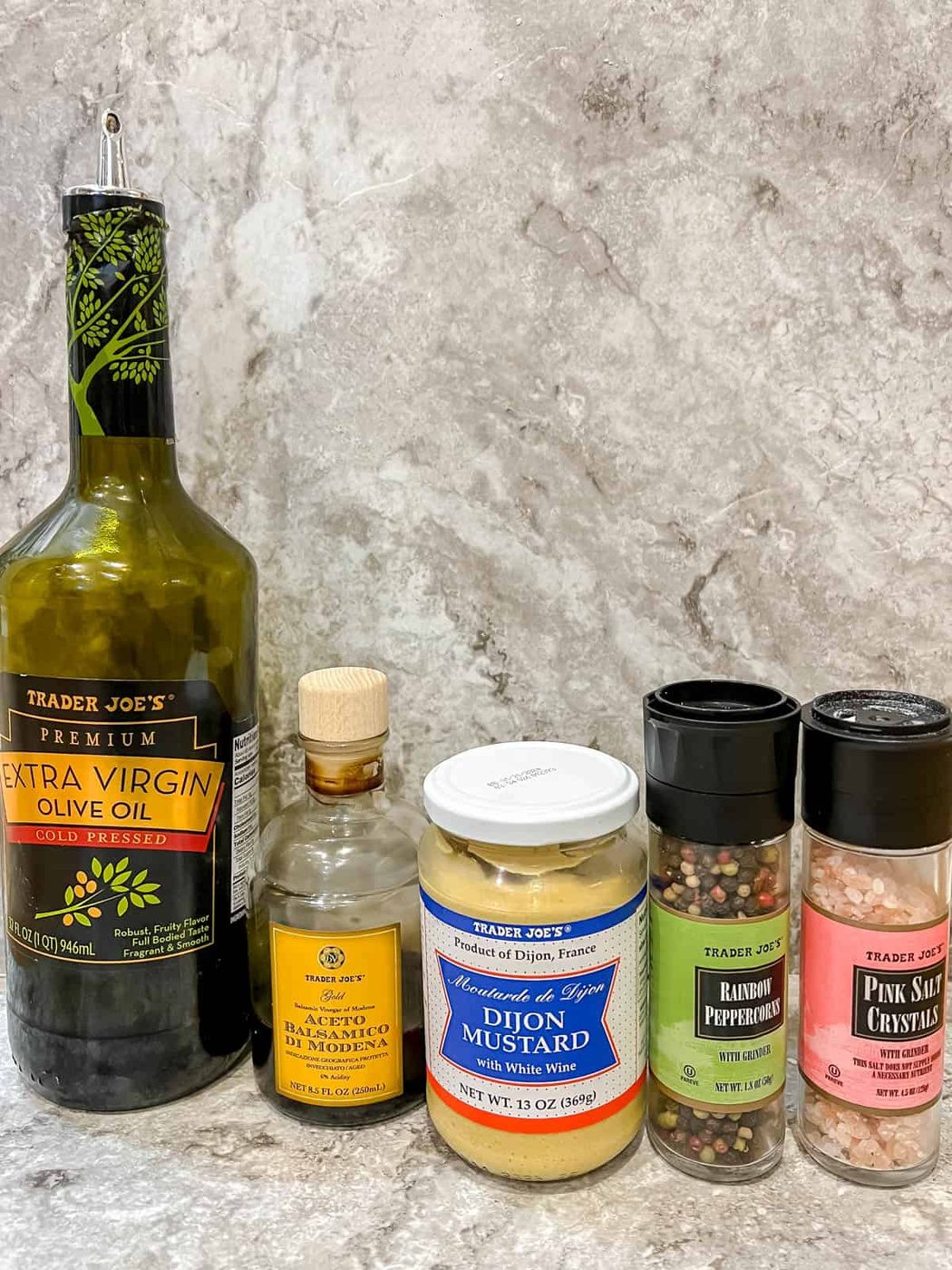 Ingredients needed to make the dressing in this kale cobb salad.