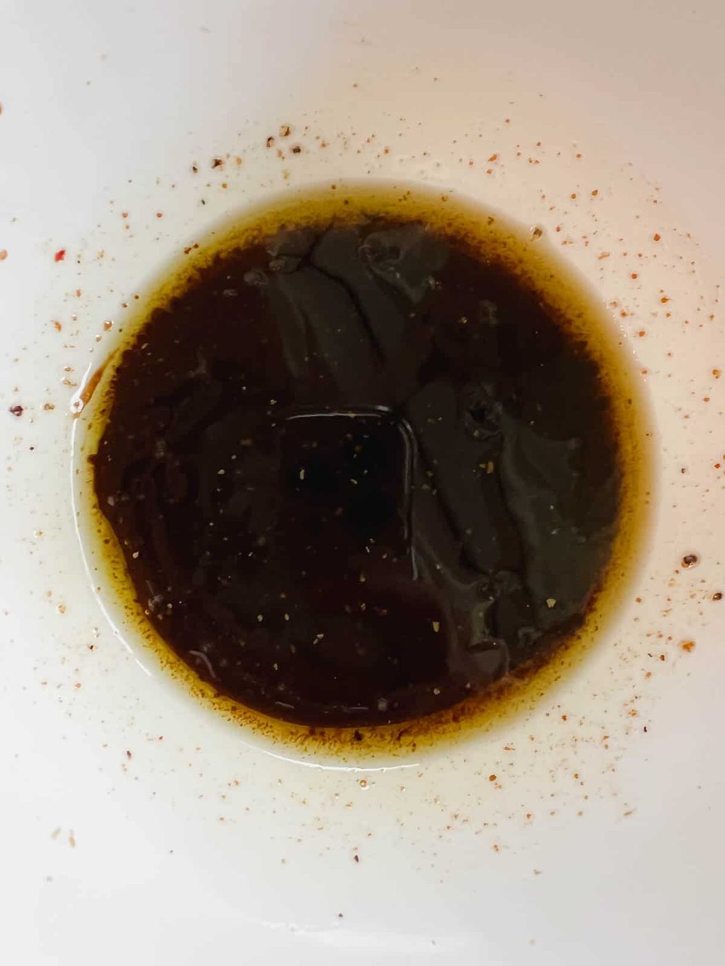 Balsamic dressing in a bowl.