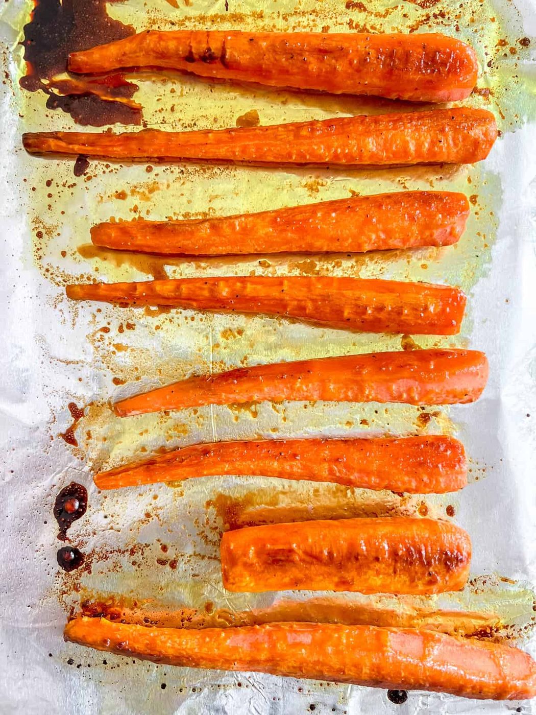 Maple syrup glazed carrots after cooking.