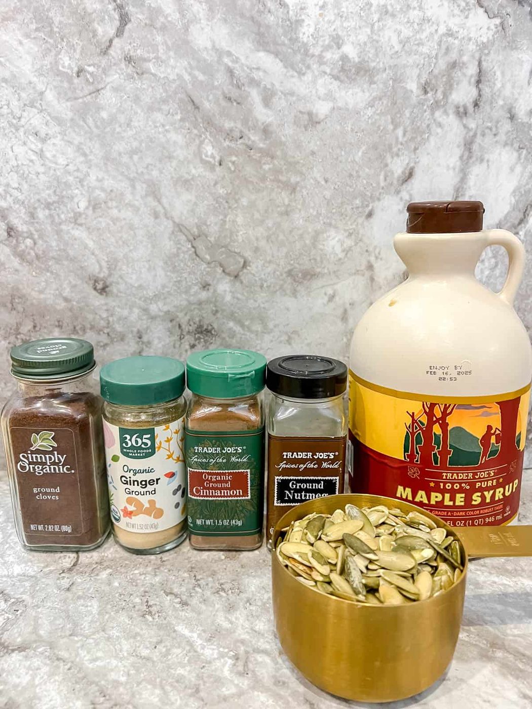 Ingredients needed to make maple roasted ingredients.