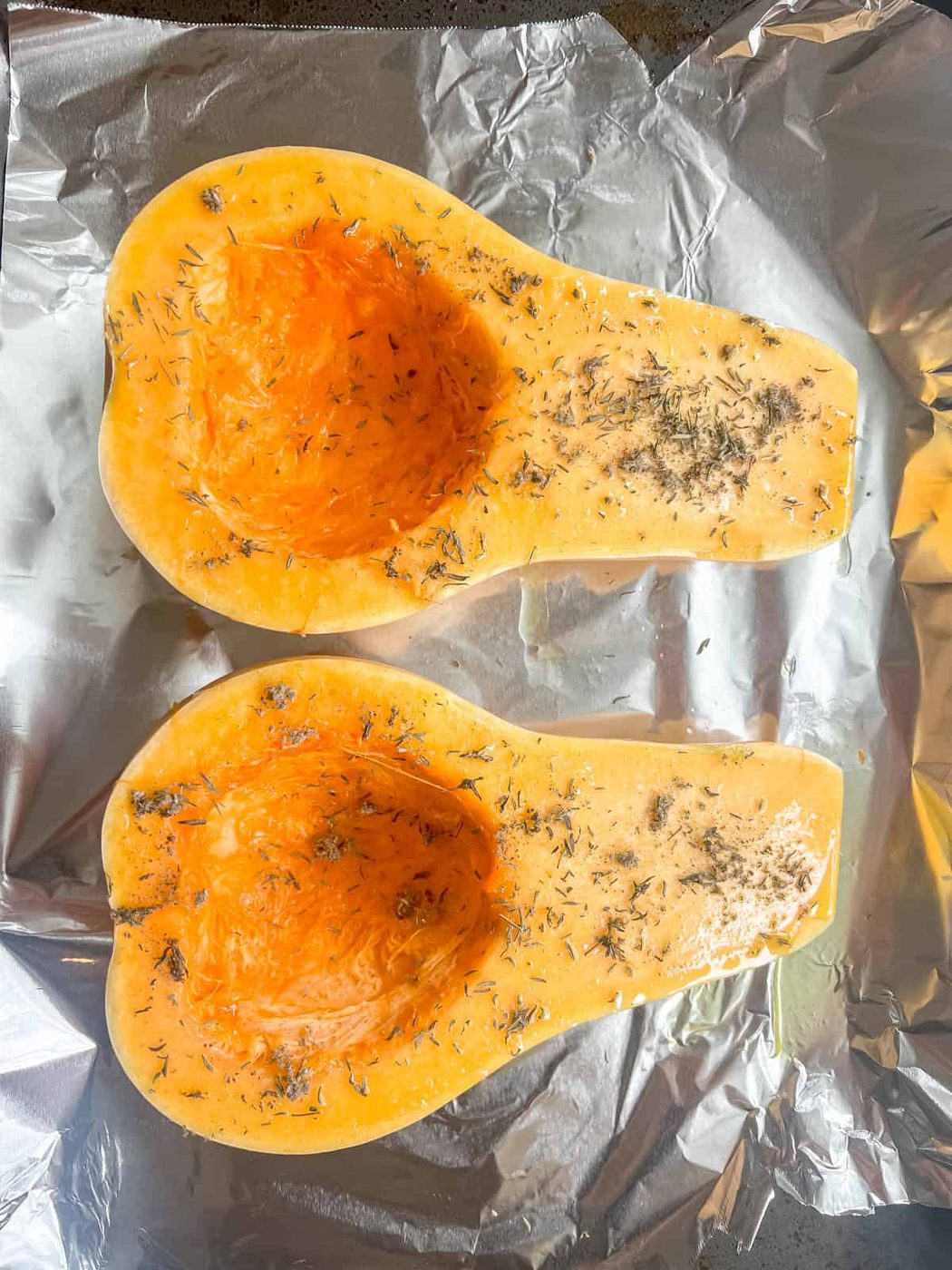 Butternut squash before being roasted.