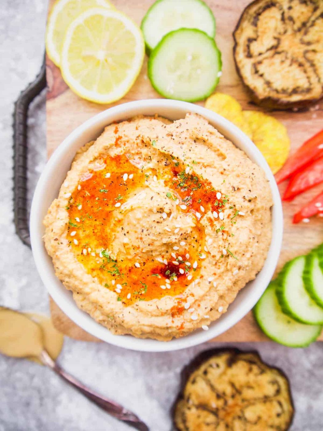 Mediterranean Cauliflower Hummus, Paleo,Gluten-free