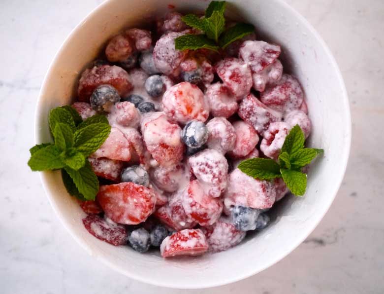 Mixed Berries and Cream (paleo, GF, dairy-free)