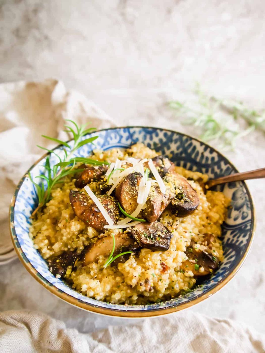 Mushroom Quinoa Risotto, creamy