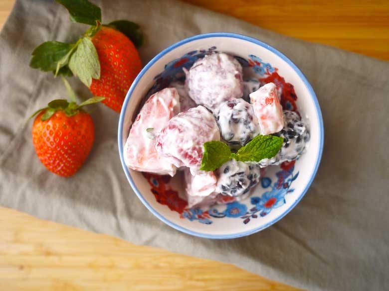 Mixed Berries and Coconut Cream, paleo, GF