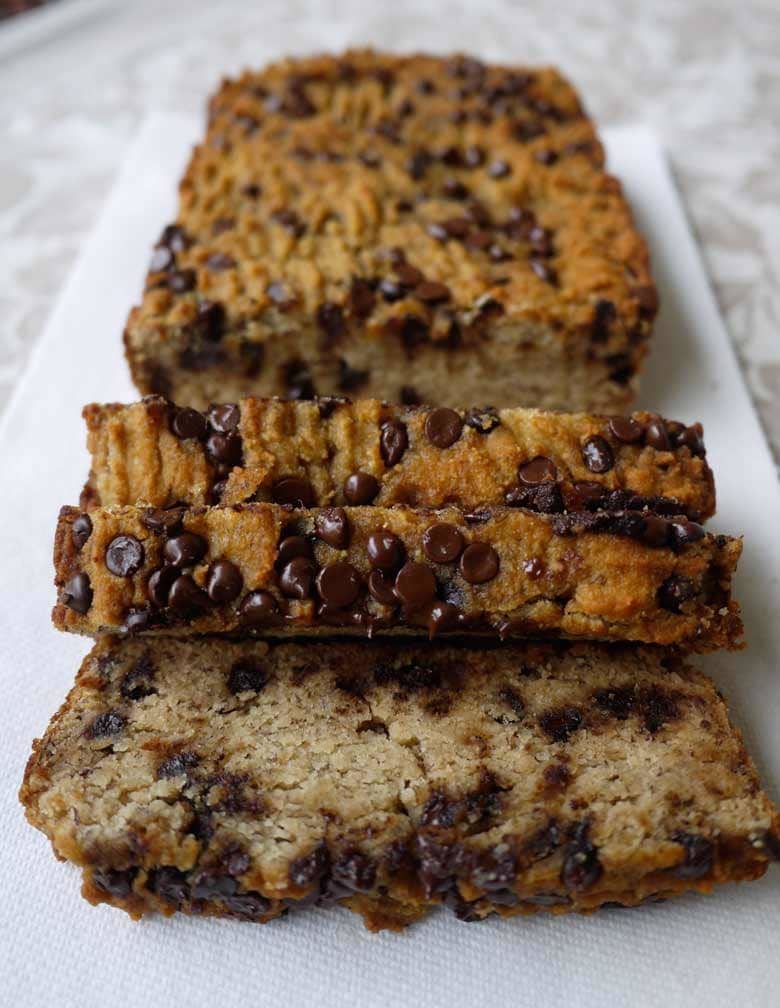 Chocolate Chip Banana Bread (paleo, GF)