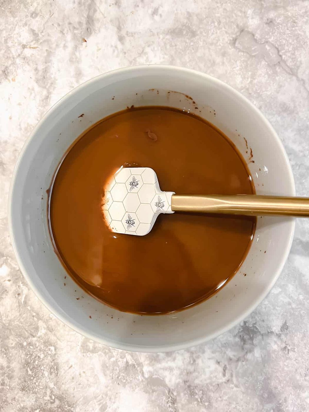 Melted chocolate.
