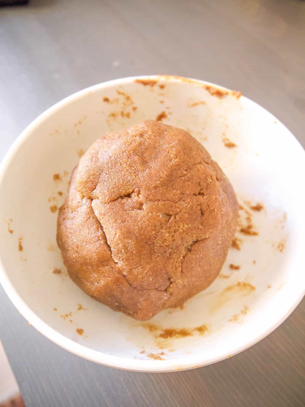 Gingerbread dough rolled into a ball.
