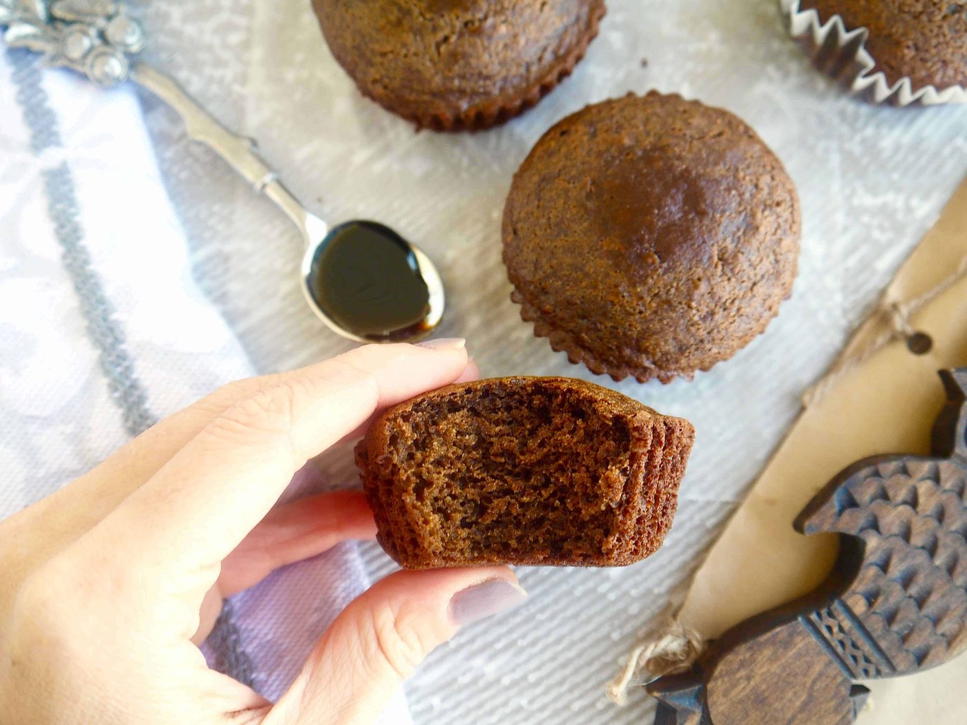 Chestnut Flour Gingerbread Muffins, Gluten-Free