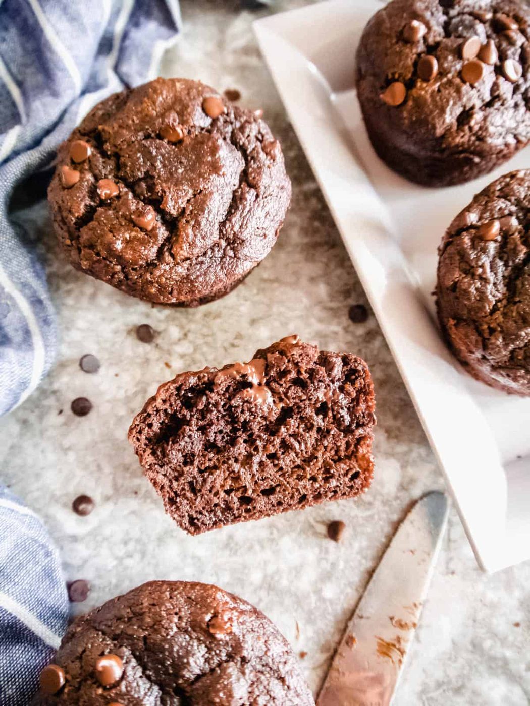 Double Chocolate Banana Muffins, Dairy free, Gluten free, Paleo