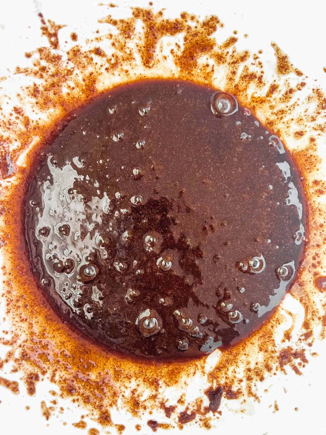 Wet ingredients mixed together.