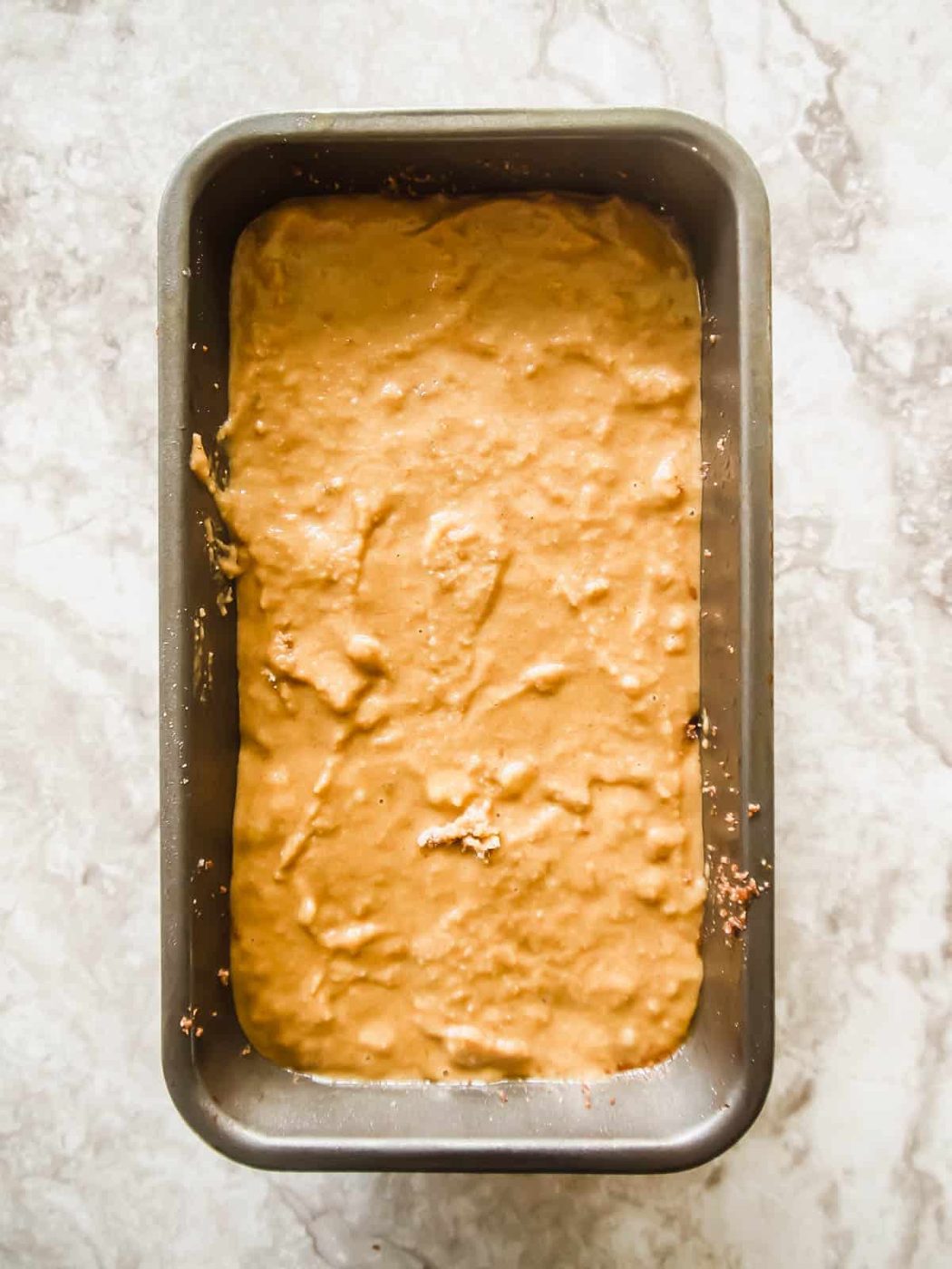 Gluten free banana bread before baking.
