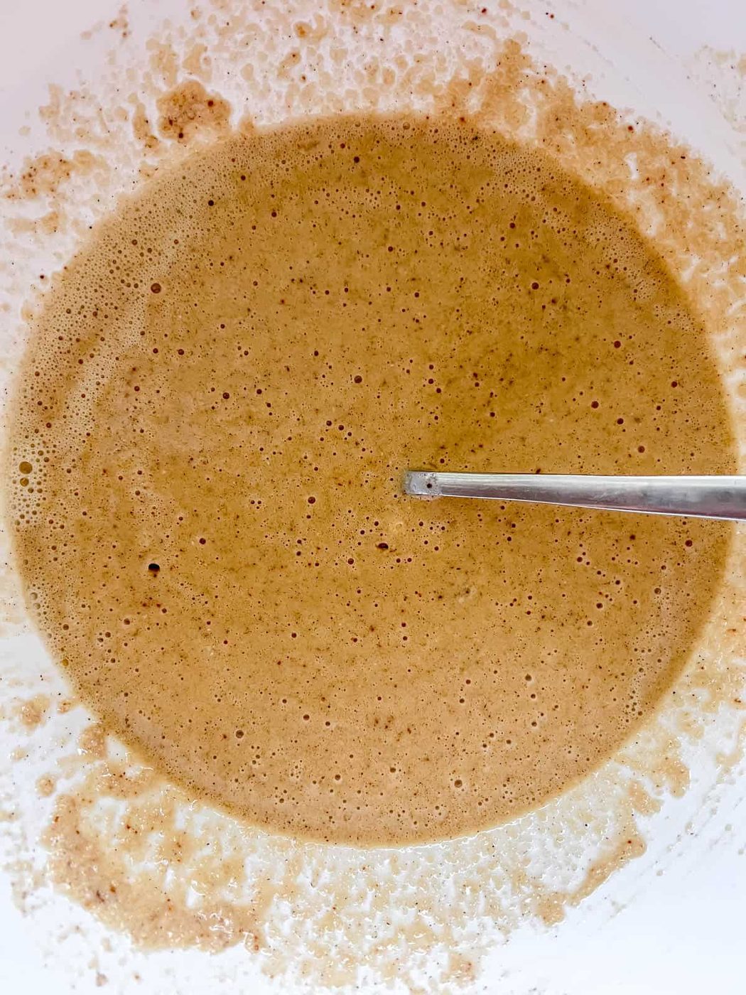The wet and dry ingredients mixed together.