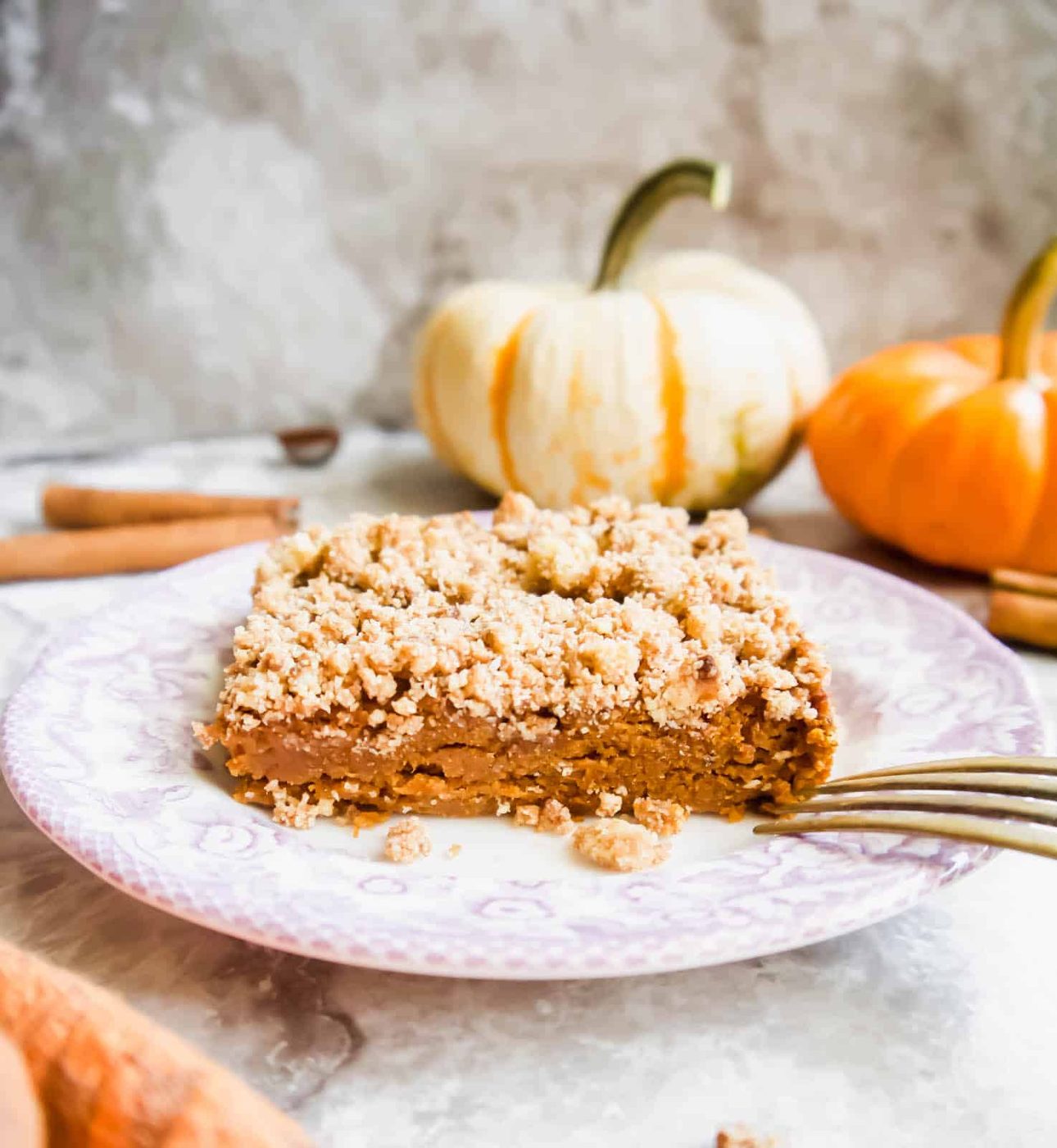 Some Paleo Pumpkin Coffee Cake on a plate.