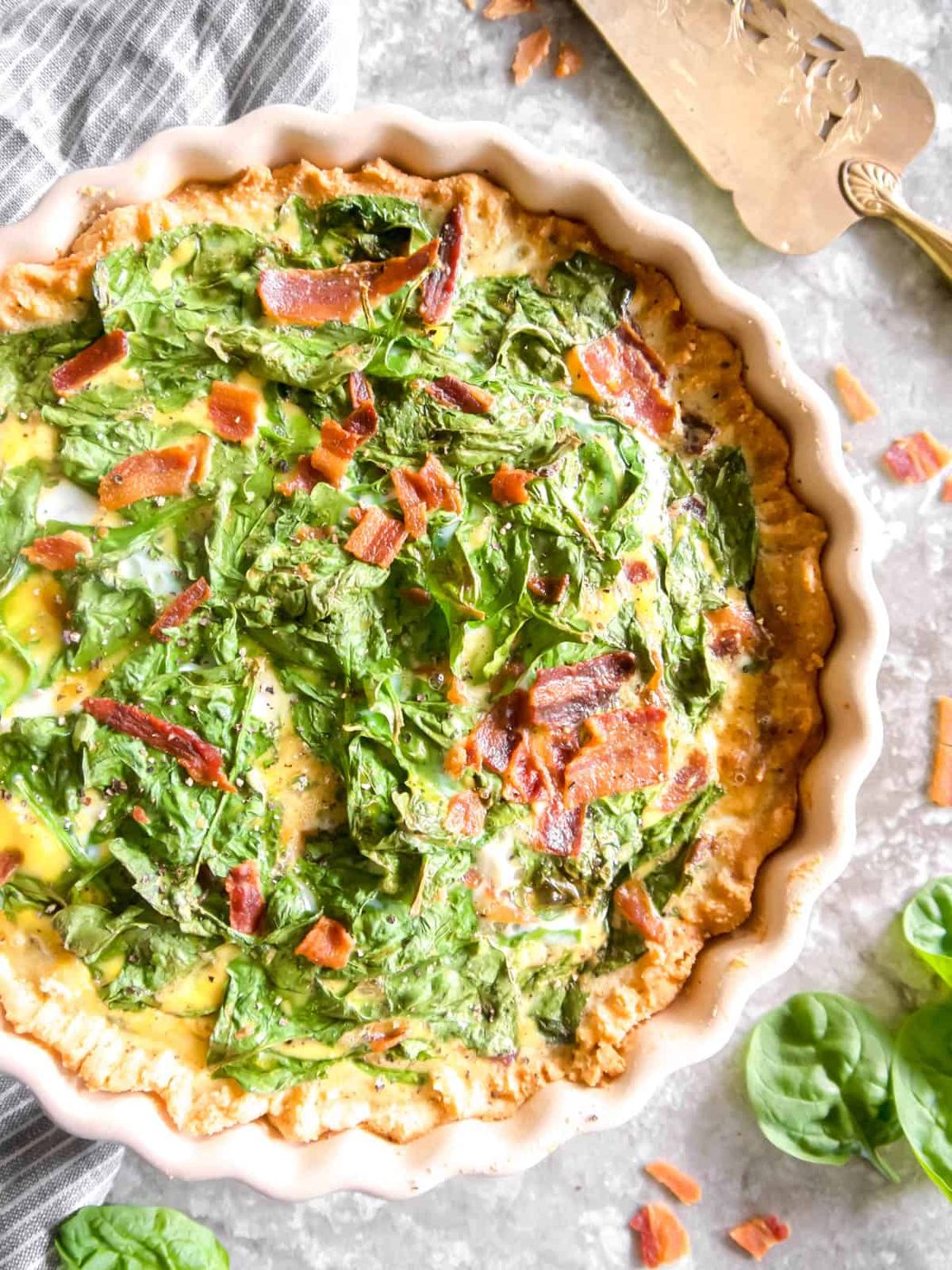 Gluten-free Bacon Spinach Quiche