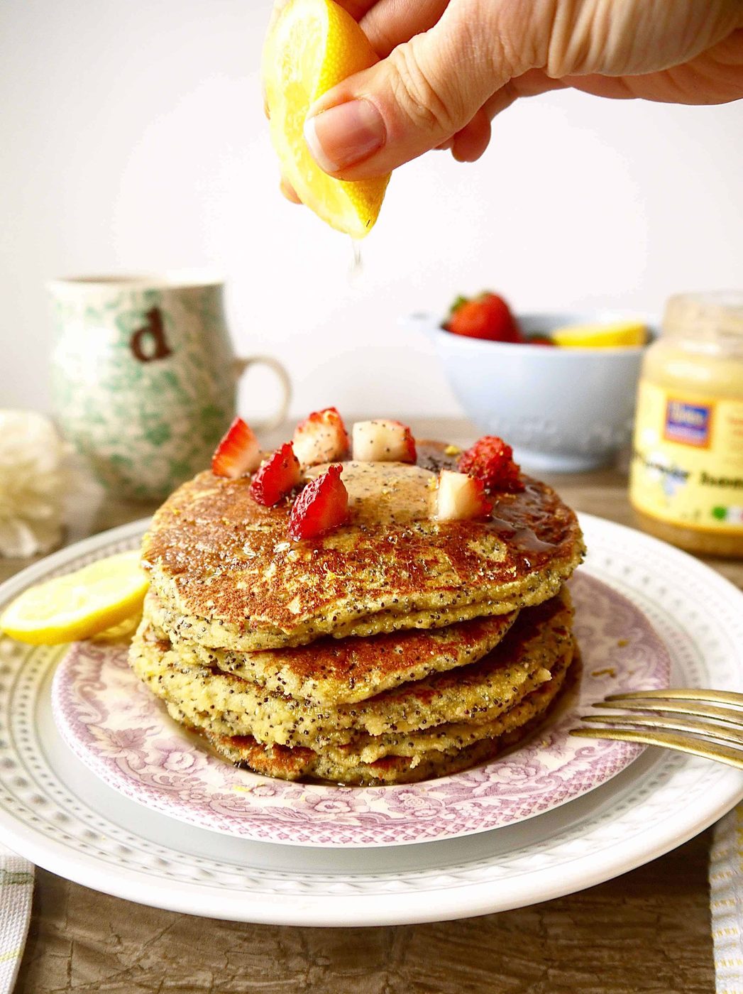 Lemon Poppyseed Pancakes, Paleo, Gluten-free