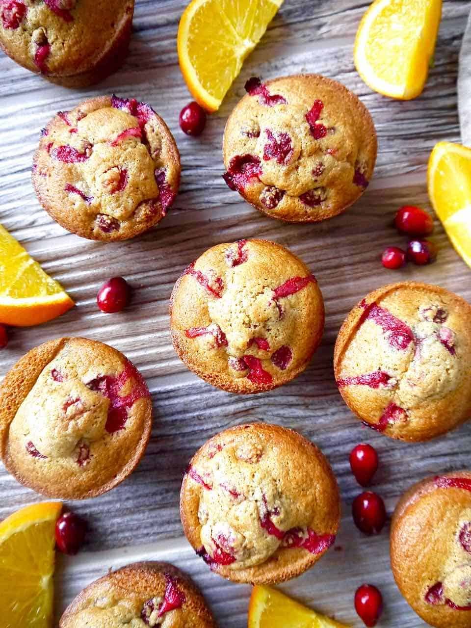 Paleo Orange Cranberry Muffins, Gluten-Free, Dairy-free